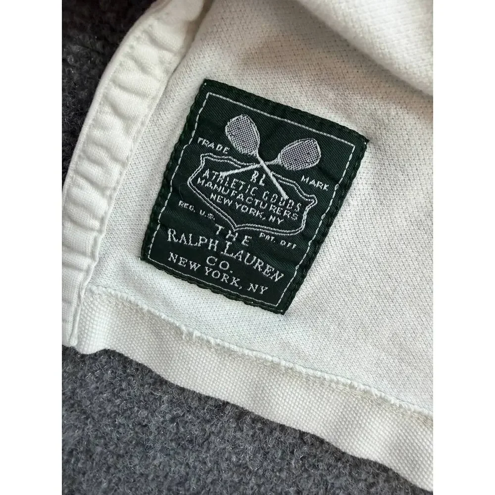 Ralph Lauren Men's XL Ivory Tennis Crest Pocket Polo Shirt 100% Cotton